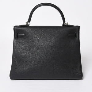 極美品 HERMES エルメス ケリー32 内縫 ブラック Z刻印 シルバー金具 ハンドバッグ 2WAY 中古 4a009104