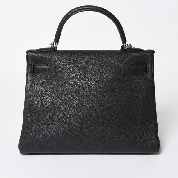 極美品 HERMES エルメス ケリー32 内縫 ブラック Z刻印 シルバー金具 ハンドバッグ 2WAY 中古 4a009104