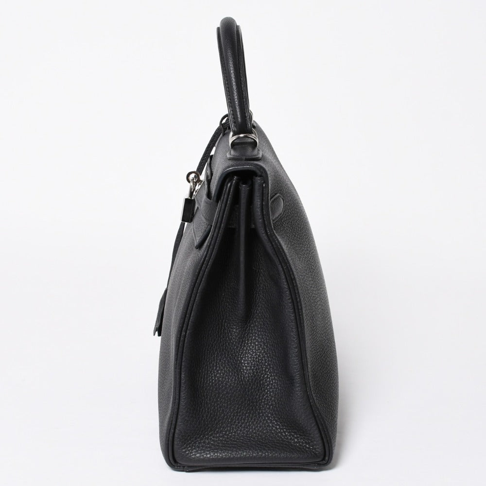 Very good condition HERMES Kelly 32 inner stitching black Z engraved silver hardware handbag 2WAY used 4a009104
