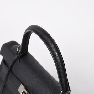 極美品 HERMES エルメス ケリー32 内縫 ブラック Z刻印 シルバー金具 ハンドバッグ 2WAY 中古 4a009104