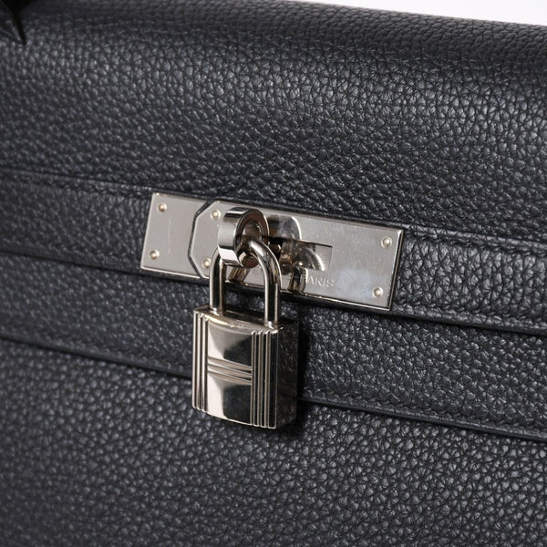 極美品 HERMES エルメス ケリー32 内縫 ブラック Z刻印 シルバー金具 ハンドバッグ 2WAY 中古 4a009104