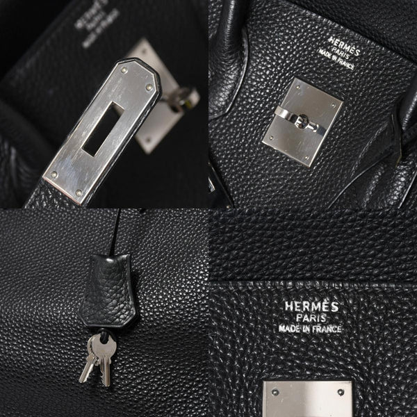 極美品 HERMES エルメス BIRKIN バーキン35 ブラック シルバー金具 トゴハンドバッグ □F刻印 中古 4a009121