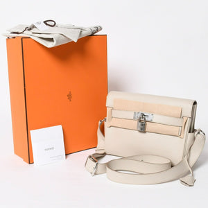 Like new HERMES Shoulder bag Kelly Messenger PM bag Evercolor Beton Silver hardware K stamp Used 4a009077