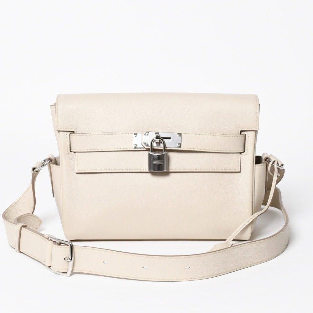 新品同様 HERMES エルメス ショルダーバッグ ケリーメッセンジャーPM バッグ エバーカラー ベトン シルバー金具 K刻印 中古 4a009077