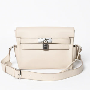 Like new HERMES Shoulder bag Kelly Messenger PM bag Evercolor Beton Silver hardware K stamp Used 4a009077