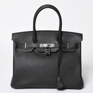 新品同様 HERMES エルメス BIRKIN 30 バーキン30 ハンドバッグ ブラックヴォーエプソン SV金具 A刻印 中古 4a009075