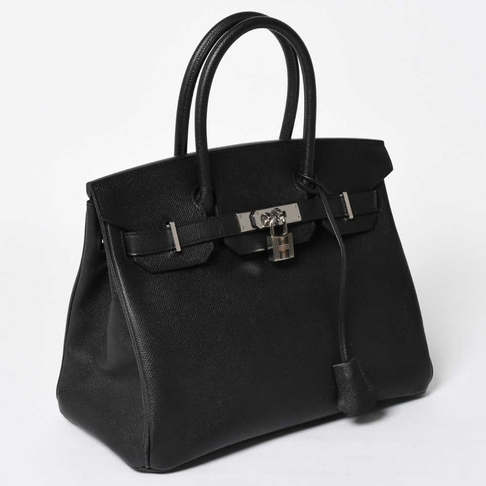 新品同様 HERMES エルメス BIRKIN 30 バーキン30 ハンドバッグ ブラックヴォーエプソン SV金具 A刻印 中古 4a009075