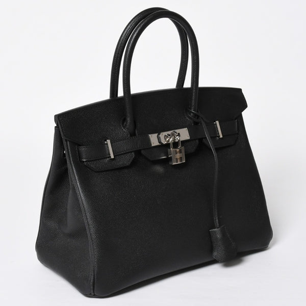 新品同様 HERMES エルメス BIRKIN 30 バーキン30 ハンドバッグ ブラックヴォーエプソン SV金具 A刻印 中古 4a009075