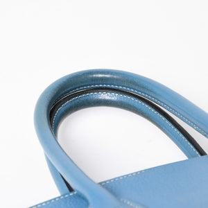 HERMES エルメス BIRKIN バーキン35 ブルージーン シルバー金具 トリヨンクレマンス ハンドバッグ □H刻印 中古 4a009076
