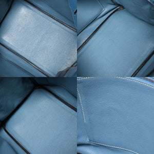 HERMES エルメス BIRKIN バーキン35 ブルージーン シルバー金具 トリヨンクレマンス ハンドバッグ □H刻印 中古 4a009076