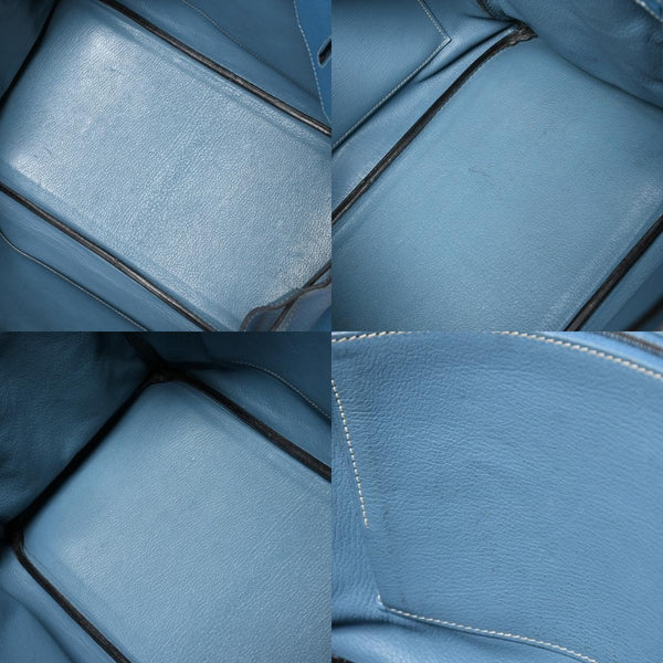 HERMES エルメス BIRKIN バーキン35 ブルージーン シルバー金具 トリヨンクレマンス ハンドバッグ □H刻印 中古 4a009076