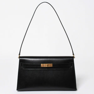 新品未使用 HERMES エルメス ケリーエラン 2WAY ショルダーバッグ ボックスカーフ ブラック ゴールド金具 G刻印 中古 4a009107