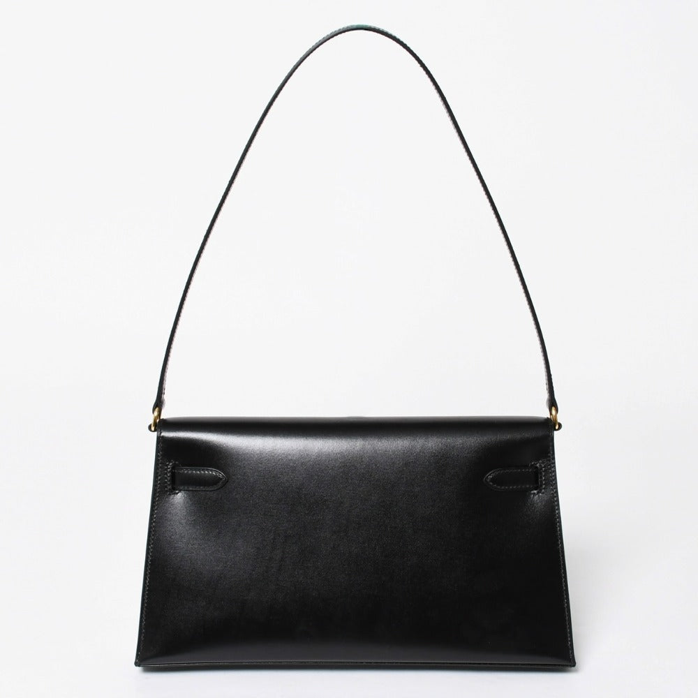 New and unused HERMES Kelly Elan 2WAY shoulder bag box calf black gold hardware G stamp used 4a009107