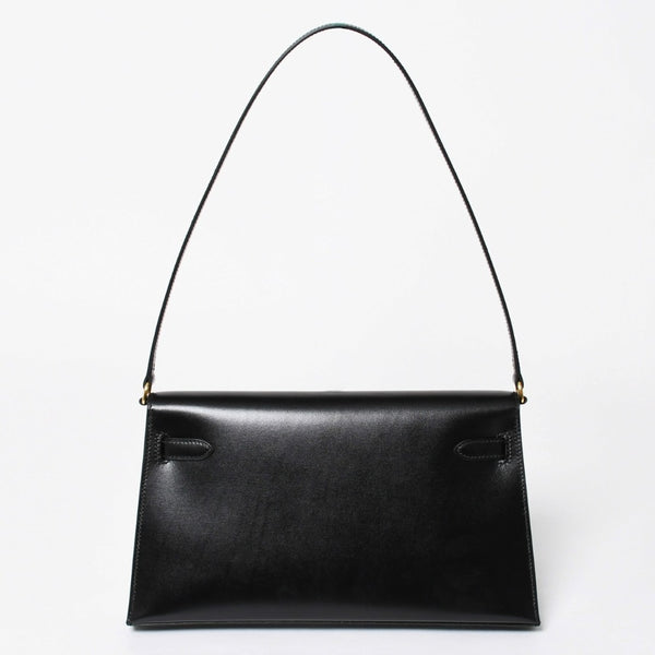新品未使用 HERMES エルメス ケリーエラン 2WAY ショルダーバッグ ボックスカーフ ブラック ゴールド金具 G刻印 中古 4a009107