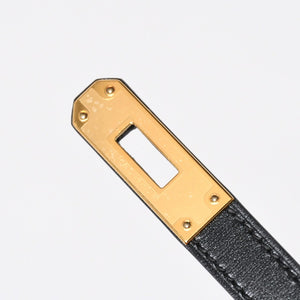新品未使用 HERMES エルメス ケリーエラン 2WAY ショルダーバッグ ボックスカーフ ブラック ゴールド金具 G刻印 中古 4a009107