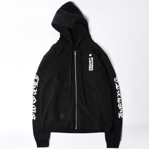 新品未使用 CHROME HEARTS クロムハーツ ジップアップ フーディー サイズM オールドイングリッシュ ダガー ブラック 新型 中古 4a009098