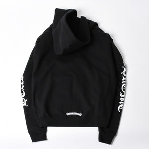 新品未使用 CHROME HEARTS クロムハーツ ジップアップ フーディー サイズM オールドイングリッシュ ダガー ブラック 新型 中古 4a009098
