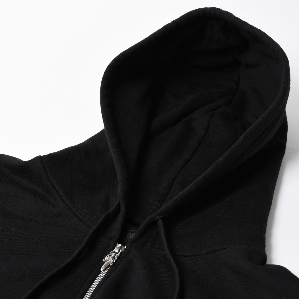 New and unused CHROME HEARTS Zip Up Hoodie Size M Old English Dagger Black New Used 4a009098