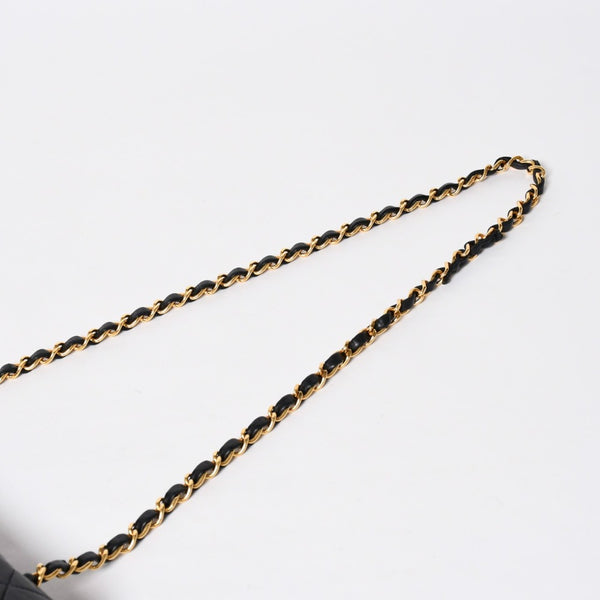 CHANEL シャネル マトラッセ25 Wフラップ Wチェーンショルダーバッグ 3番台 ラムスキン ココマーク ブラック ゴールド金具 美品 中古 4a009110