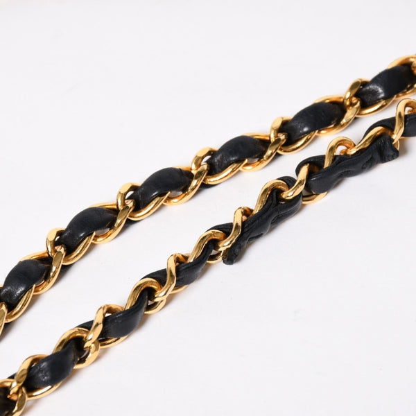 CHANEL シャネル マトラッセ25 Wフラップ Wチェーンショルダーバッグ 3番台 ラムスキン ココマーク ブラック ゴールド金具 美品 中古 4a009110