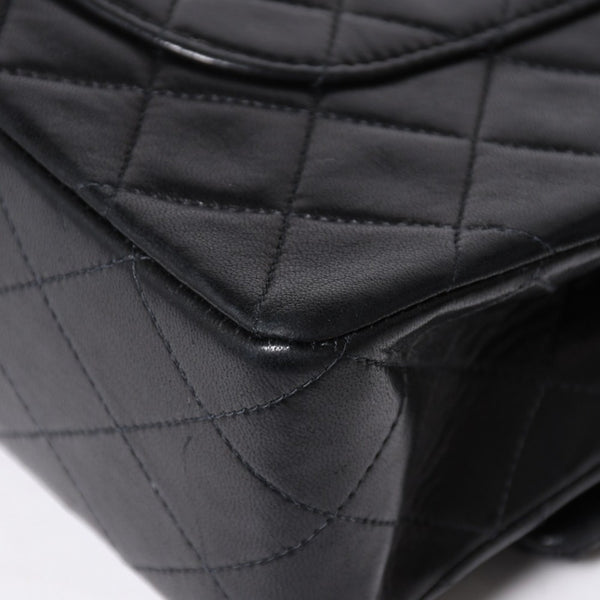 CHANEL シャネル マトラッセ25 Wフラップ Wチェーンショルダーバッグ 3番台 ラムスキン ココマーク ブラック ゴールド金具 美品 中古 4a009110