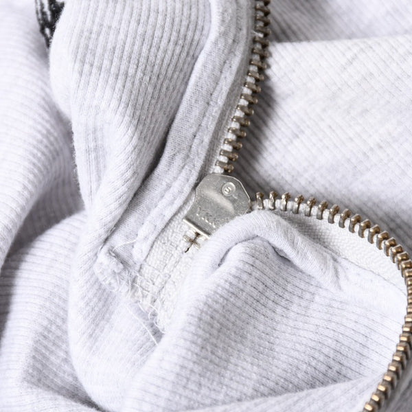 STUSSY ステューシー ハーフジップ 半袖ポロシャツ サイズ10 ストックロゴ グレー ブラック レディース 刺繍 美品 中古 4a008566