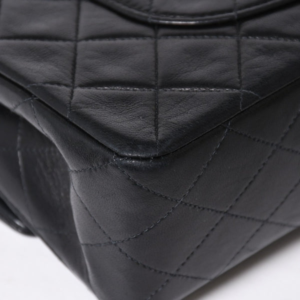 CHANEL シャネル マトラッセ25 Wフラップ Wチェーンショルダーバッグ 3番台 ラムスキン ココマーク ブラック ゴールド金具 美品 中古 4a009110