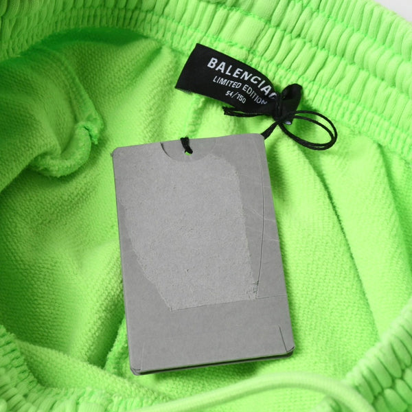 BALENCIAGA バレンシアガ LIMITED EDITION リミテッドエディション Acid Arab スウェットパンツ ボトムス パンツ ネオングリーン ブラック サイズS 美品 中古 4a008406