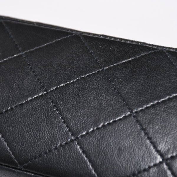CHANEL シャネル マトラッセ25 Wフラップ Wチェーンショルダーバッグ 3番台 ラムスキン ココマーク ブラック ゴールド金具 美品 中古 4a009110