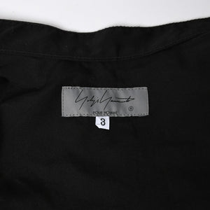 新品同様品 Yohji Yamamoto ヨウジヤマモト シャツ 長袖シャツ ブラック HZ-B04-001 サイズ3 日本製 中古 4a008746