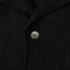 新品同様 NEEDLES ニードルズ TRACK OPEN COLLAR SHIRT-COTTON LINEN SX1595 Lサイズ ブラック ヌビアン20周年別注 中古 4a008740