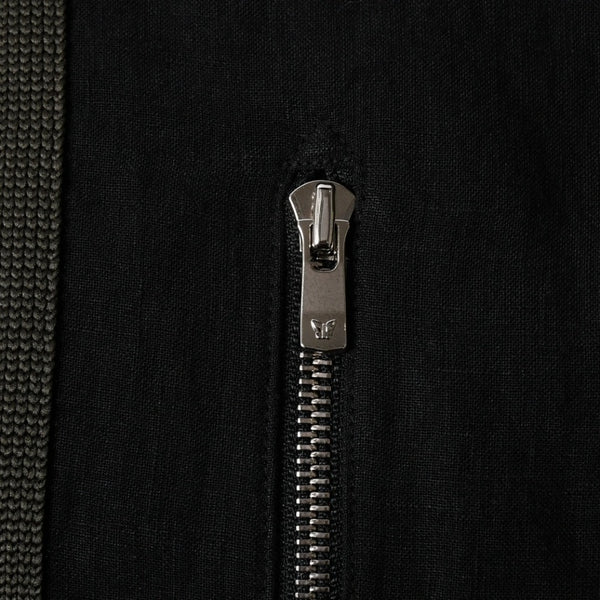 新品同様 NEEDLES ニードルズ TRACK OPEN COLLAR SHIRT-COTTON LINEN SX1595 Lサイズ ブラック ヌビアン20周年別注 中古 4a008740