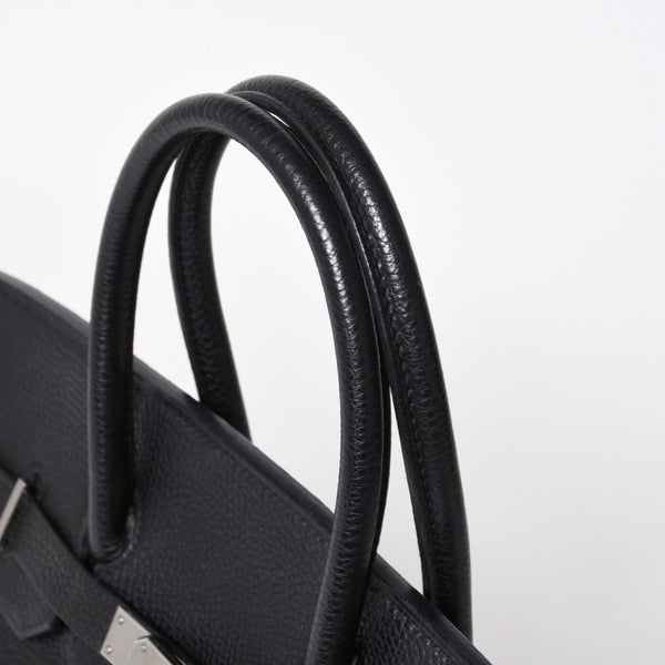 極美品 HERMES エルメス BIRKIN バーキン35 ブラック シルバー金具 トゴハンドバッグ □F刻印 中古 4a009121