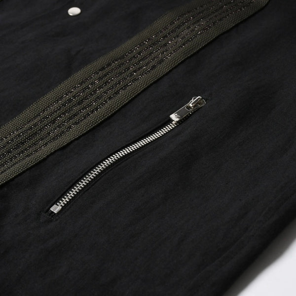 新品同様 NEEDLES ニードルズ TRACK OPEN COLLAR SHIRT-COTTON LINEN SX1595 Lサイズ ブラック ヌビアン20周年別注 中古 4a008740