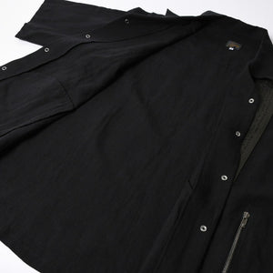 新品同様 NEEDLES ニードルズ TRACK OPEN COLLAR SHIRT-COTTON LINEN SX1595 Lサイズ ブラック ヌビアン20周年別注 中古 4a008740