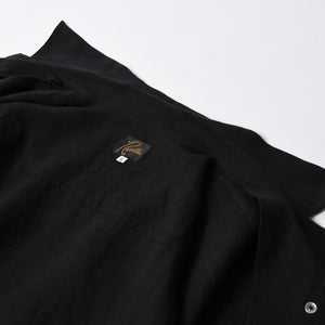 新品同様 NEEDLES ニードルズ TRACK OPEN COLLAR SHIRT-COTTON LINEN SX1595 Lサイズ ブラック ヌビアン20周年別注 中古 4a008740