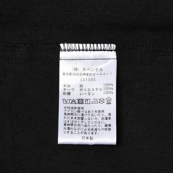 新品同様 NEEDLES ニードルズ TRACK OPEN COLLAR SHIRT-COTTON LINEN SX1595 Lサイズ ブラック ヌビアン20周年別注 中古 4a008740