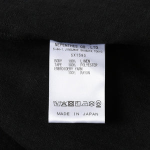 新品同様 NEEDLES ニードルズ TRACK OPEN COLLAR SHIRT-COTTON LINEN SX1595 Lサイズ ブラック ヌビアン20周年別注 中古 4a008740