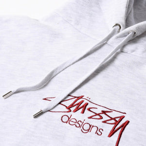 Stussy ステューシー レディース Hoodie フーディー パーカー グレー レッド バーガンディ クロップド 美品 中古 4a008419