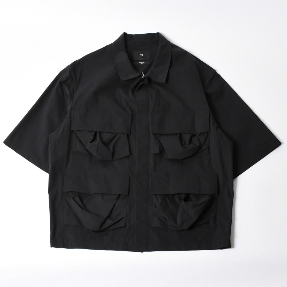 Like new Y-3 Weissly Military Shirt Short Sleeve Shirt Outer Flap Pocket Black Size M Used 4a008743