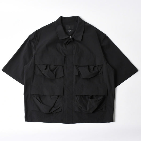 Like new Y-3 Weissly Military Shirt Short Sleeve Shirt Outer Flap Pocket Black Size M Used 4a008743