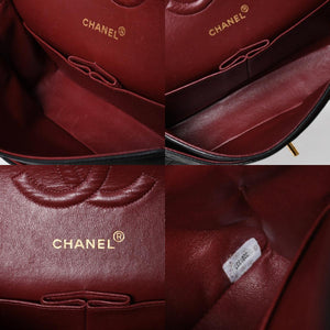 CHANEL シャネル マトラッセ25 Wフラップ Wチェーンショルダーバッグ 3番台 ラムスキン ココマーク ブラック ゴールド金具 美品 中古 4a009110