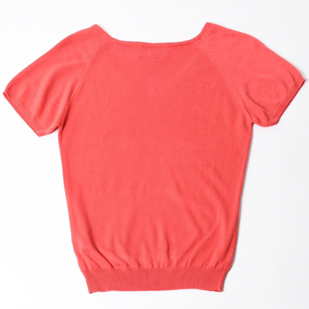 Brooks Brothers ブルックスブラザーズ レディース 半袖 Vネック ニットセーター サーモンピンク ピンク サイズM 美品 中古 4a008565