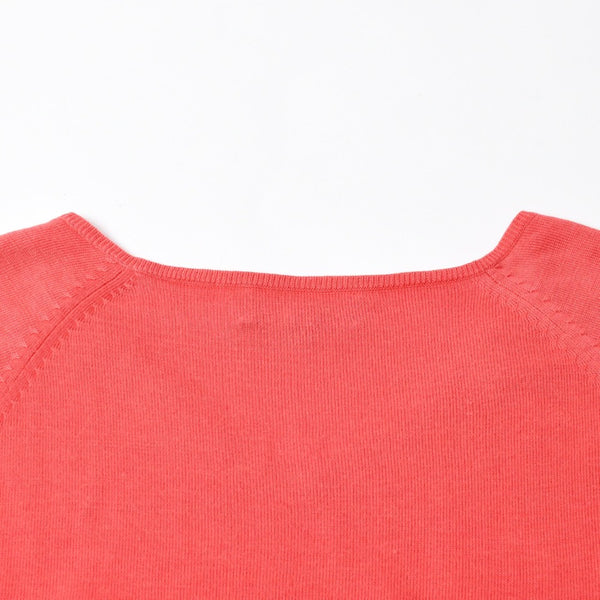 Brooks Brothers Women's Short Sleeve V-Neck Knit Sweater Salmon Pink Size M Good Condition Used 4a008565