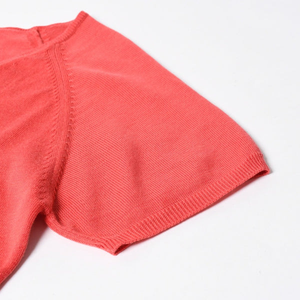 Brooks Brothers Women's Short Sleeve V-Neck Knit Sweater Salmon Pink Size M Good Condition Used 4a008565