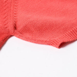 Brooks Brothers Women's Short Sleeve V-Neck Knit Sweater Salmon Pink Size M Good Condition Used 4a008565