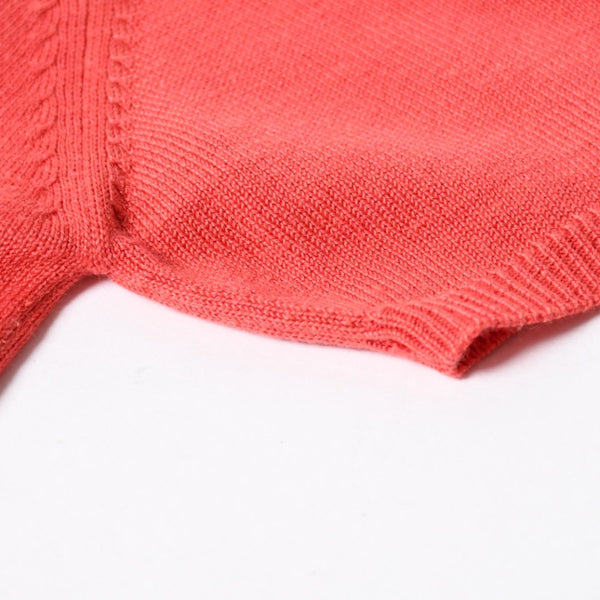 Brooks Brothers Women's Short Sleeve V-Neck Knit Sweater Salmon Pink Size M Good Condition Used 4a008565