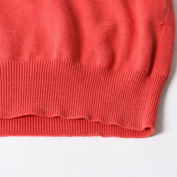 Brooks Brothers Women's Short Sleeve V-Neck Knit Sweater Salmon Pink Size M Good Condition Used 4a008565