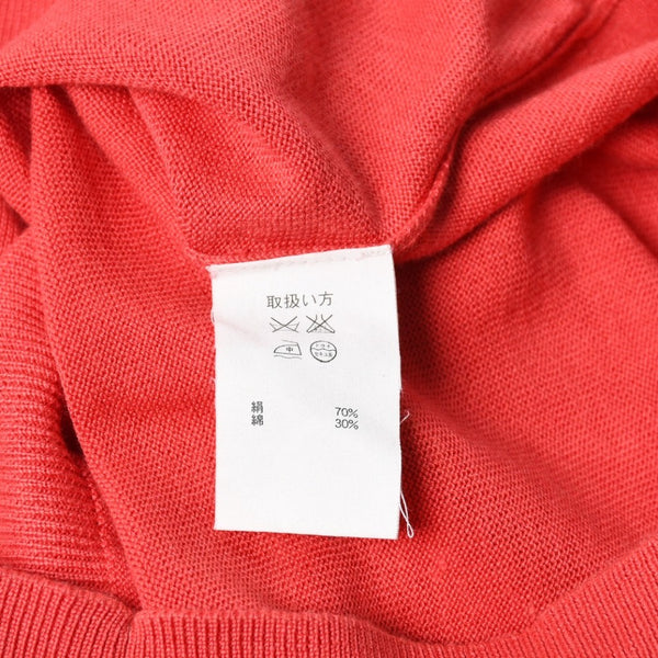Brooks Brothers Women's Short Sleeve V-Neck Knit Sweater Salmon Pink Size M Good Condition Used 4a008565