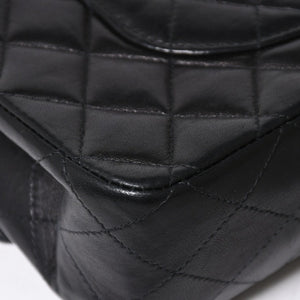 Very Good Condition CHANEL Chanel Matelasse 25 W Flap W Chain Shoulder Bag No. 7 Coco Mark Lambskin Black Gold Hardware Used 4a009108